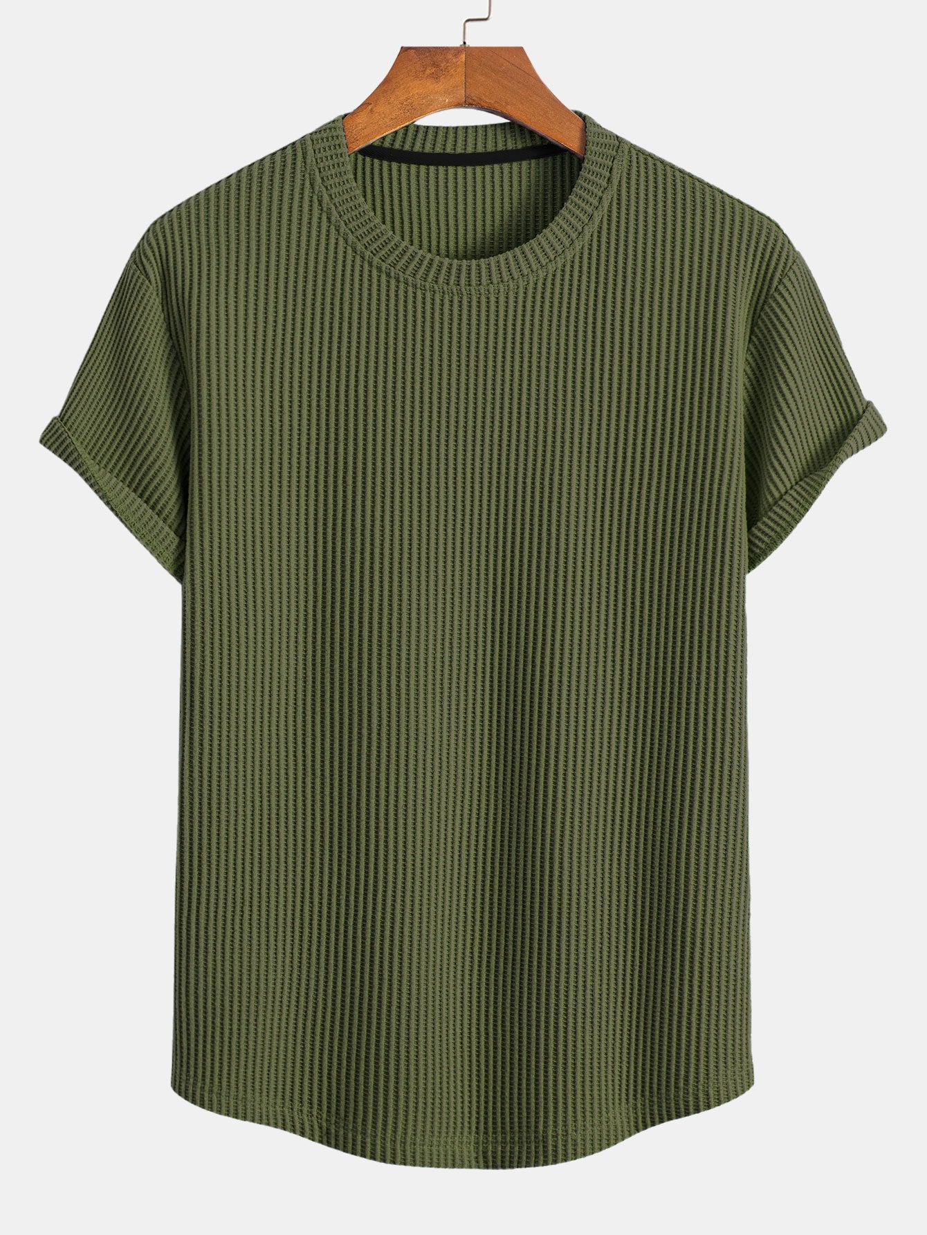 Waffle Knit Arc Hem Tee