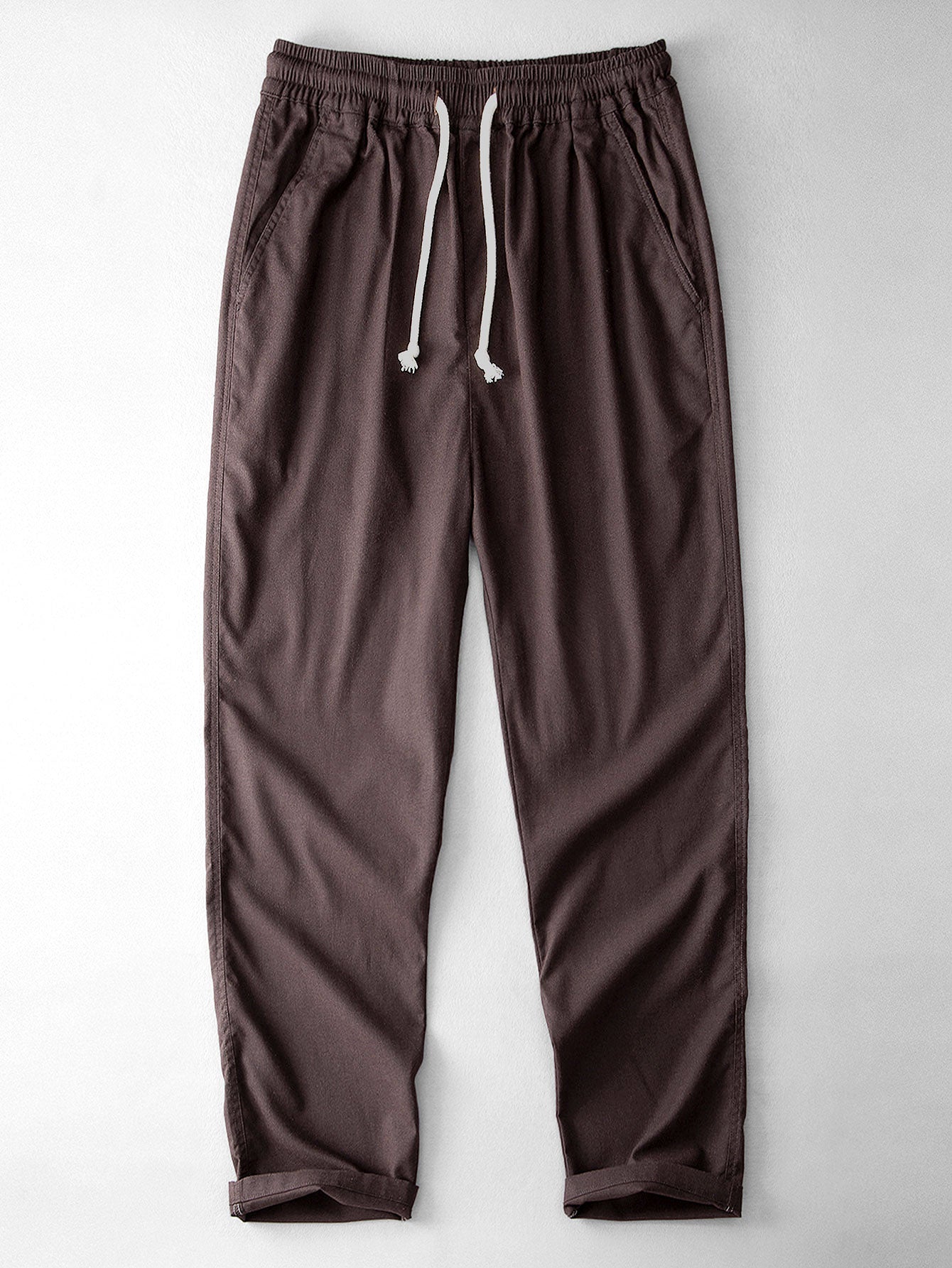 Geometric Jacquard Cuban Collar Shirt with Straight-Leg Linen Trousers