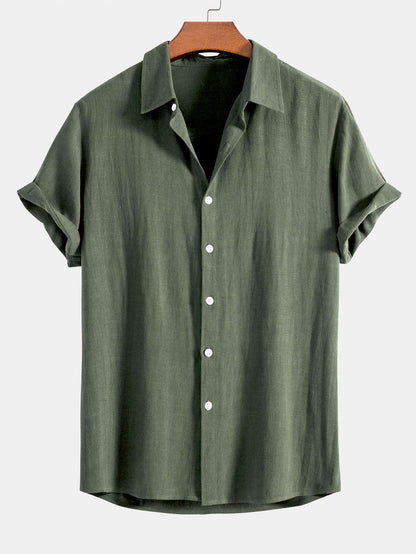 Button-Up Shirt in Linen-Rayon Blend