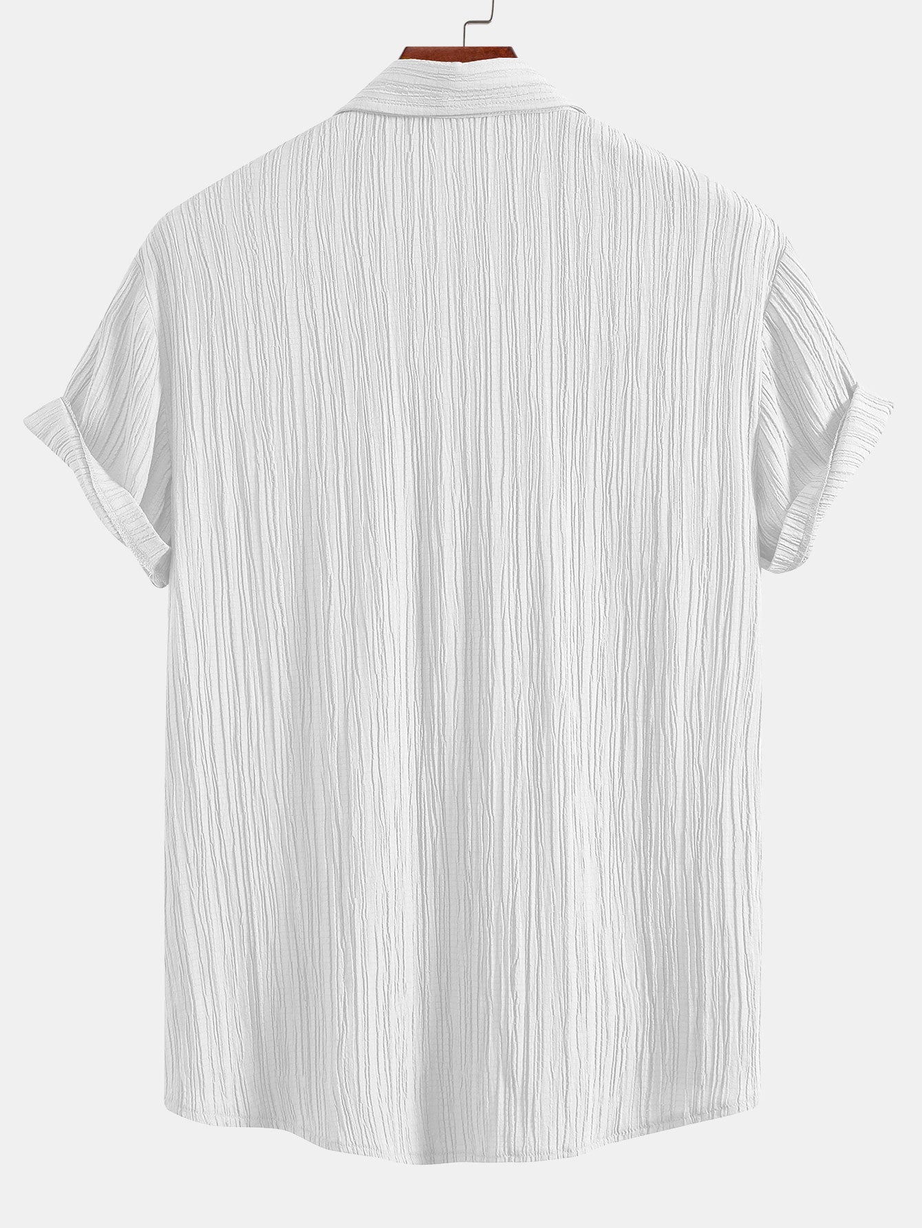 Textured Button-Up Shirt with Wrinkle Finish