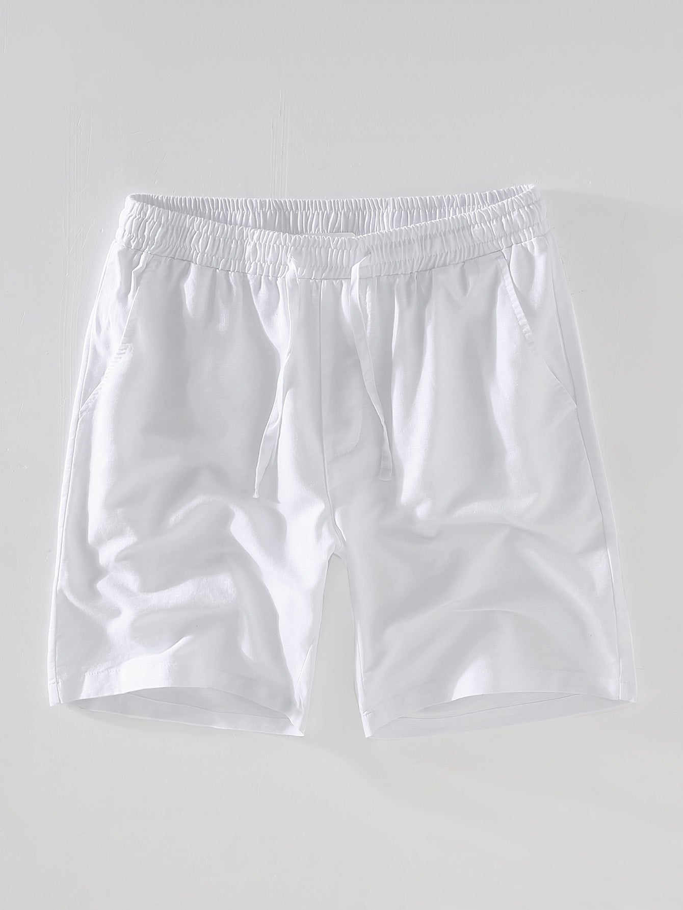 Geometric Jacquard Cuban Shirt with Linen Drawstring Shorts