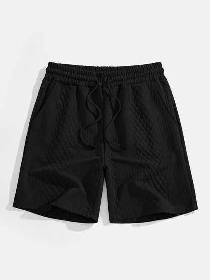 Geometric Diamond Pattern Polo and Shorts Set