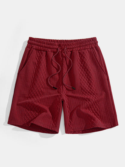 Geometric Diamond Pattern Polo and Shorts Set