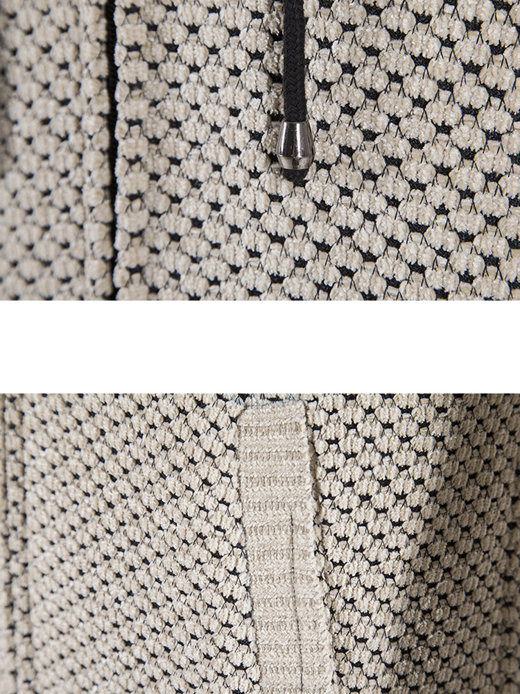 Textured Hooded Sweater with Extended Length