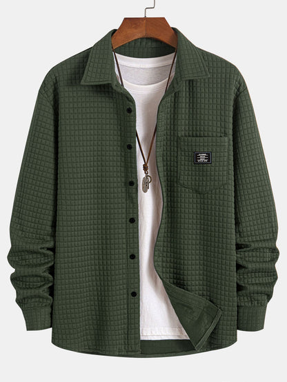 Waffle Weave Button-Up Shirt