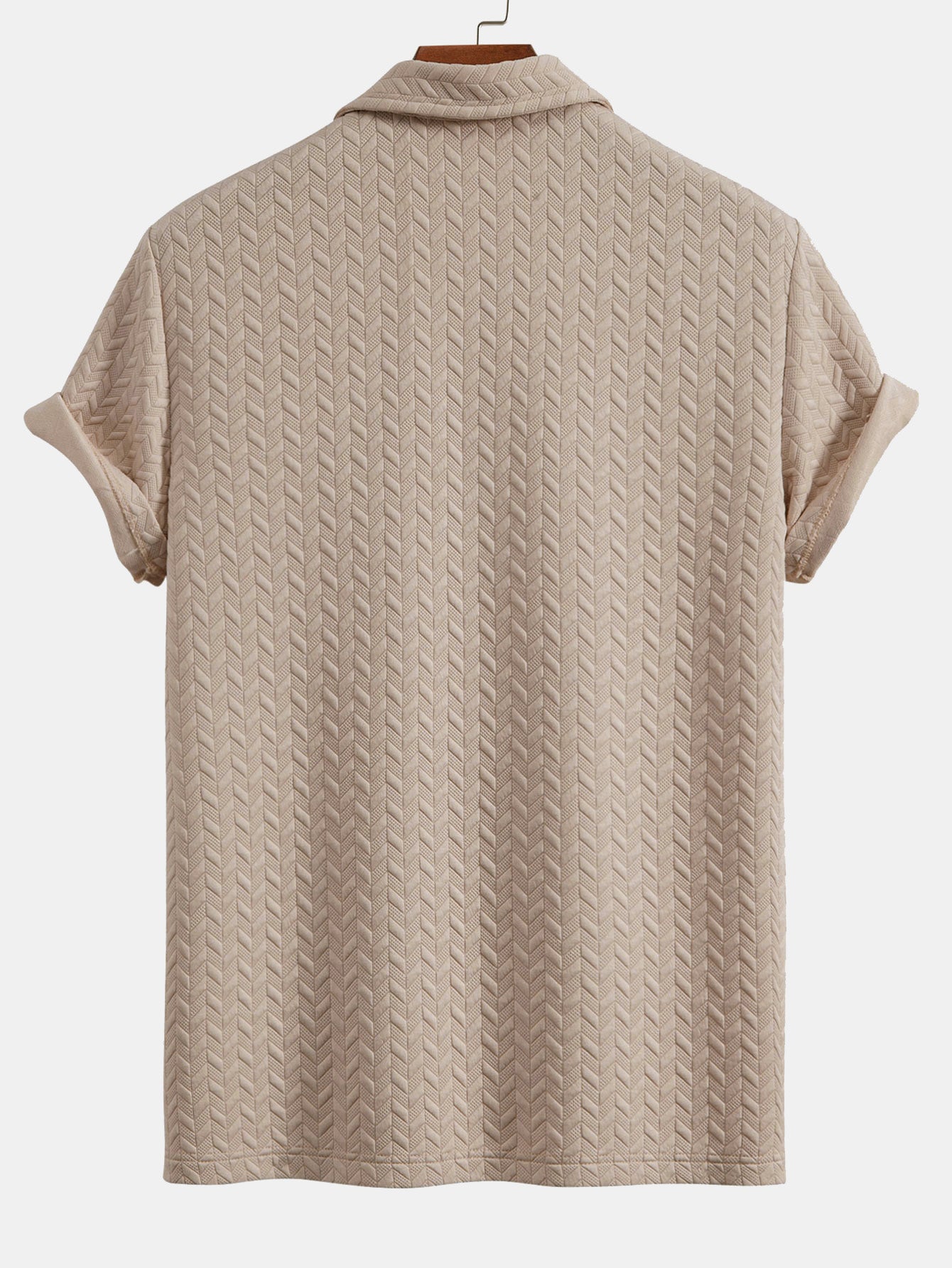 Geometric Jacquard Polo Shirt and Shorts Set