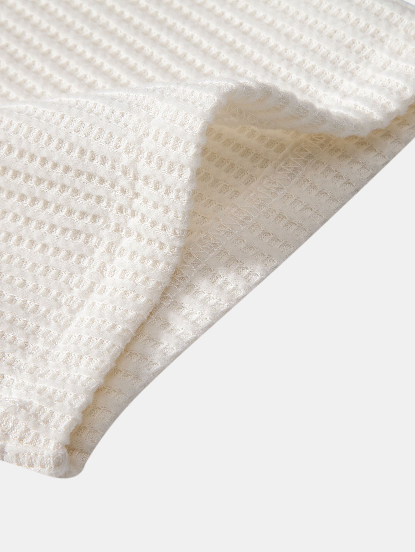 Short Sleeve Waffle V-Neck Polo with Matching Drawstring Knitted Waffle Shorts