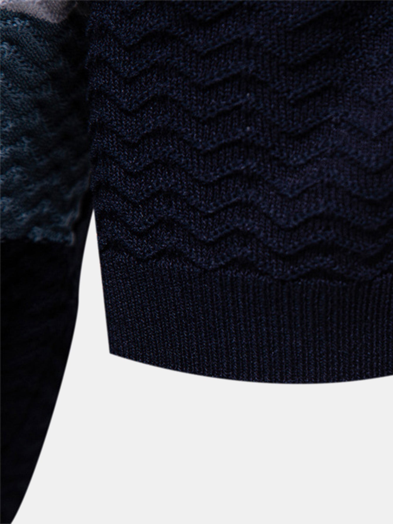 Textured Jacquard Knit Zip-Up Polo with Contrast Details