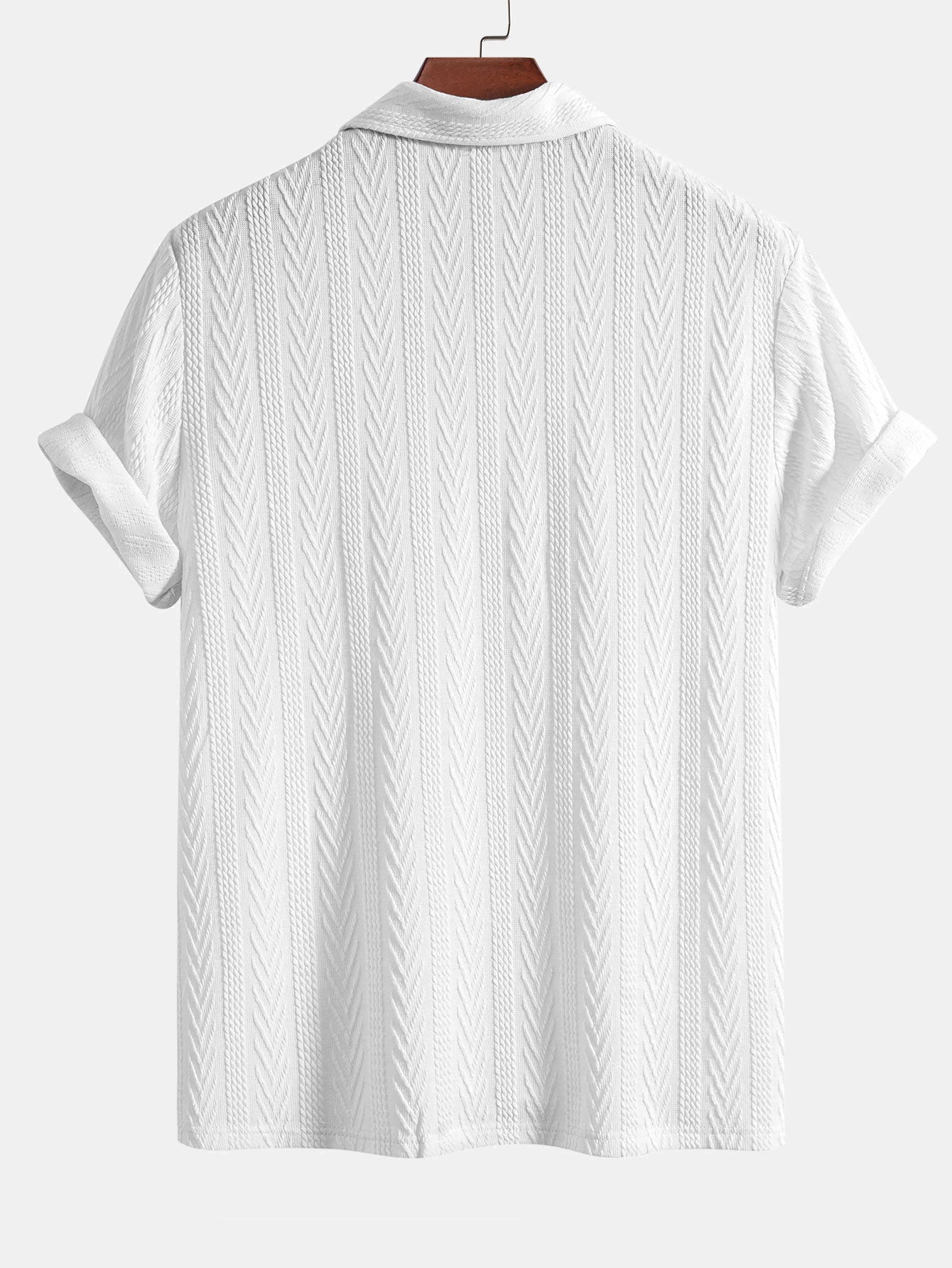 Short-Sleeved Jacquard Polo Shirt