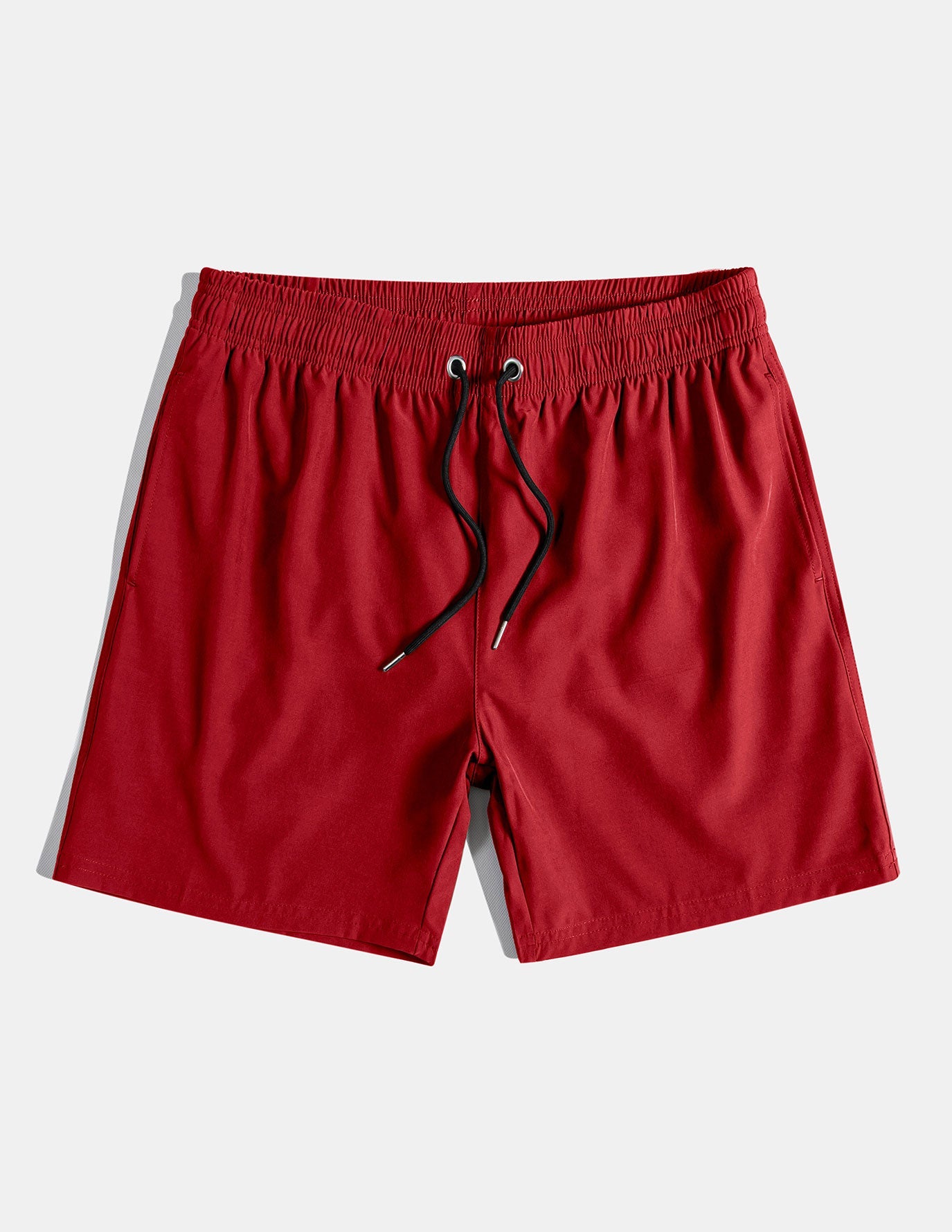 Red Rose Print Cotton Button-Up Shirt with Linen Look & Matching Swim Shorts