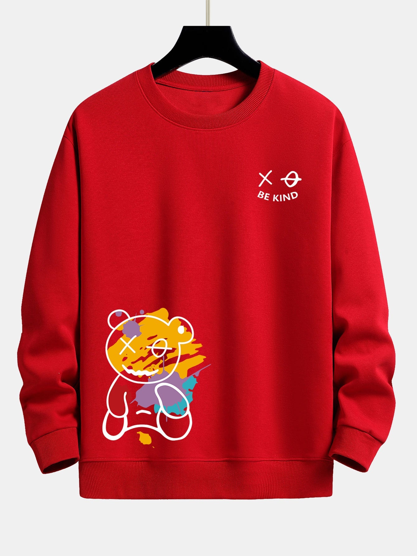 Relaxed Fit Sweatshirt with Graffiti Bear Print
