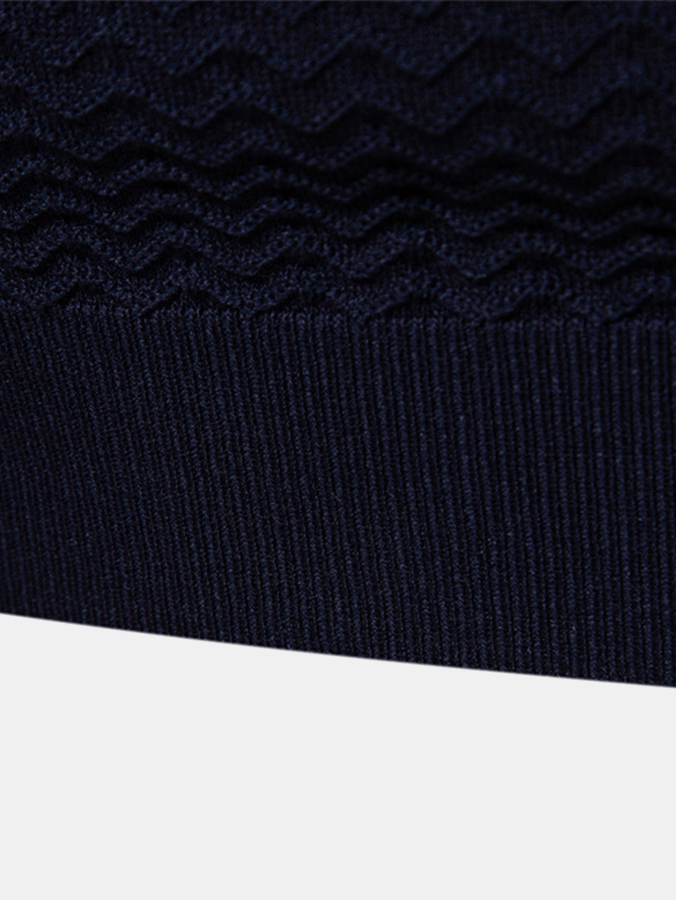 Textured Jacquard Knit Zip-Up Polo with Contrast Details