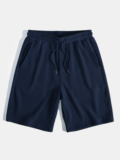 Waffle Button-Up Shirt with Matching Drawstring Waffle Shorts