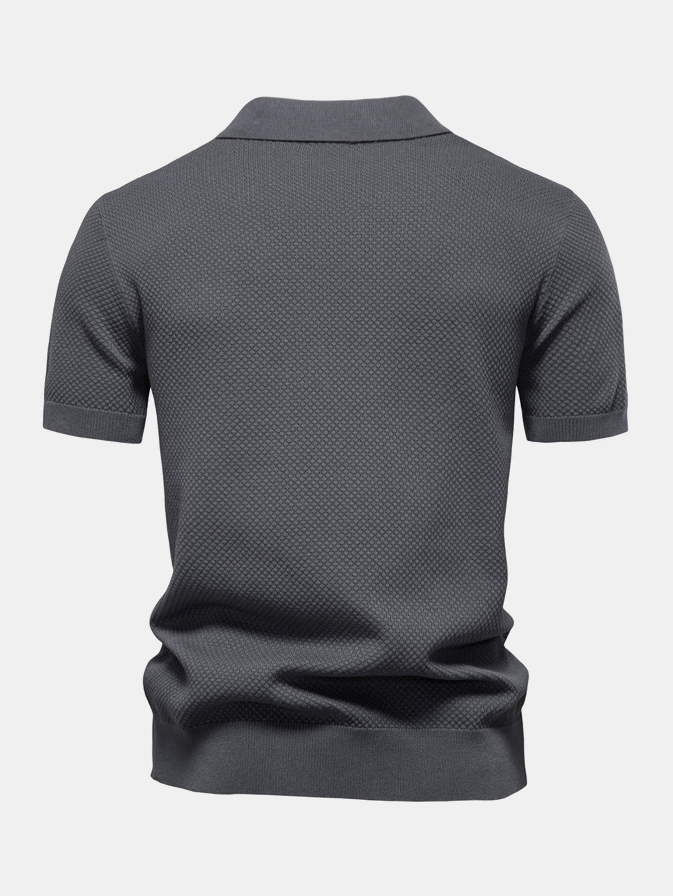 Pineapple Patterned Knit V-Neck Polo