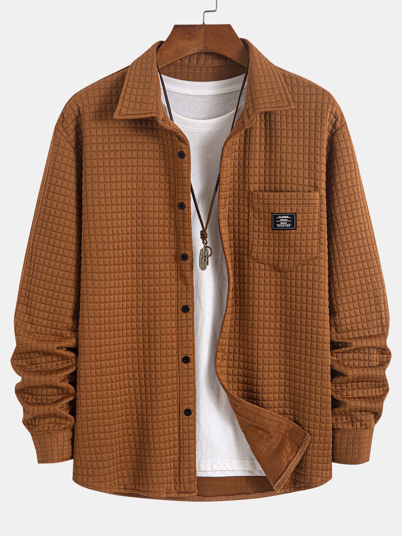 Waffle Weave Button-Up Shirt