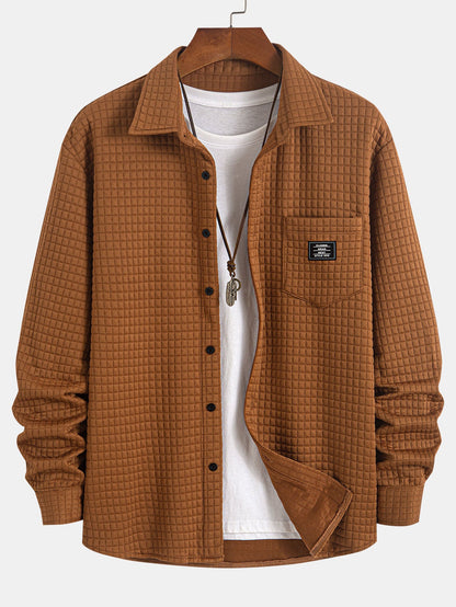 Waffle Weave Button-Up Shirt