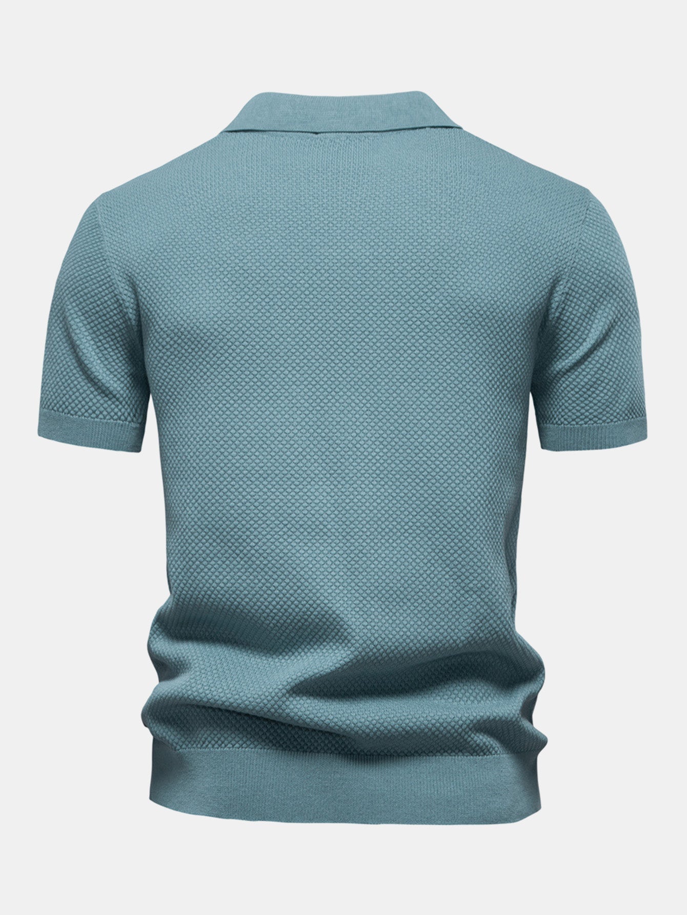 Pineapple Patterned Knit V-Neck Polo