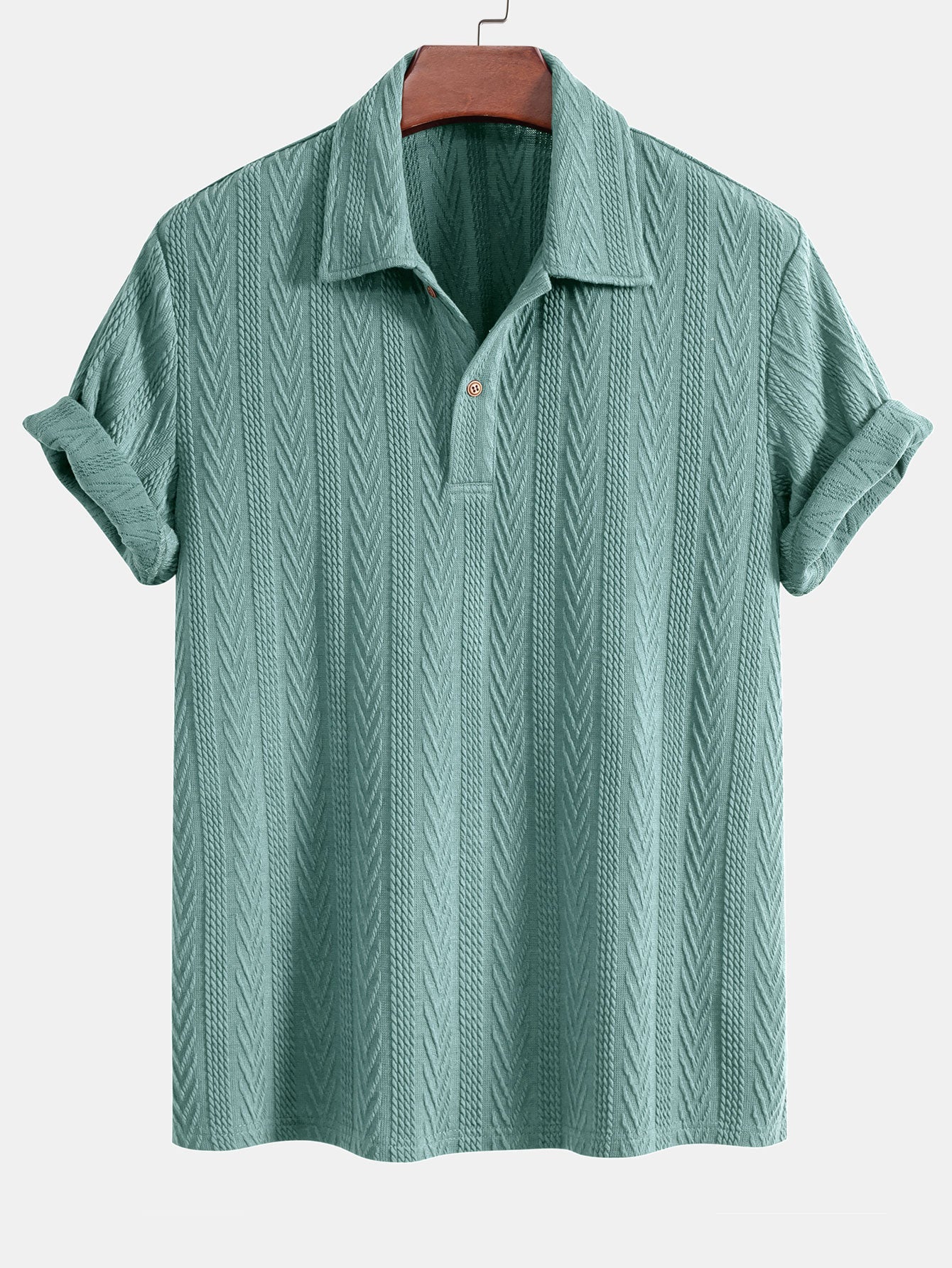 Geometric Jacquard Knit Polo