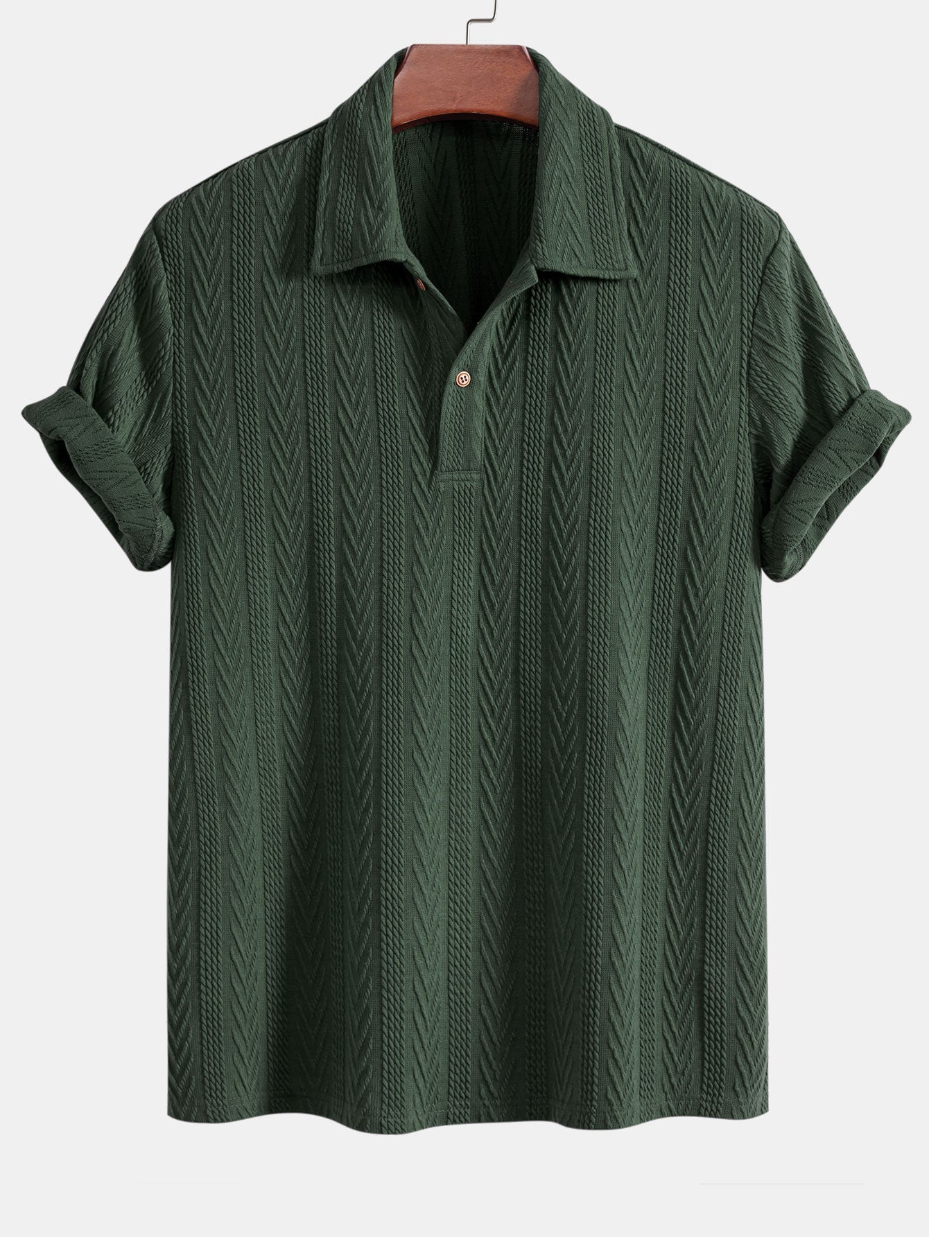 Geometric Jacquard Knit Polo