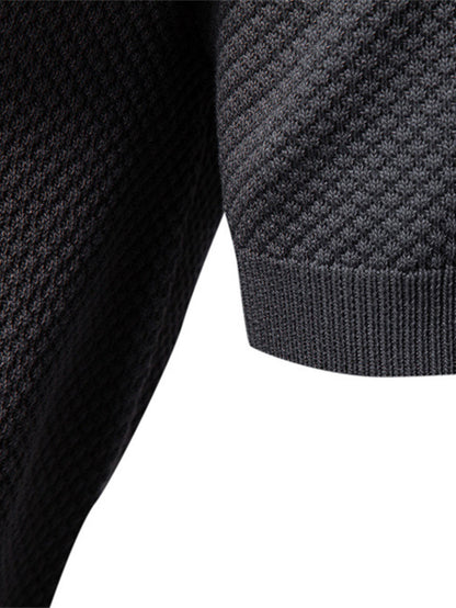 Pineapple Patterned Knit V-Neck Polo