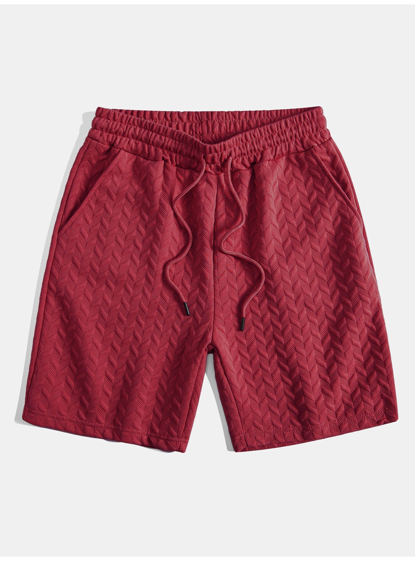 Geometric Jacquard Polo Shirt and Shorts Set