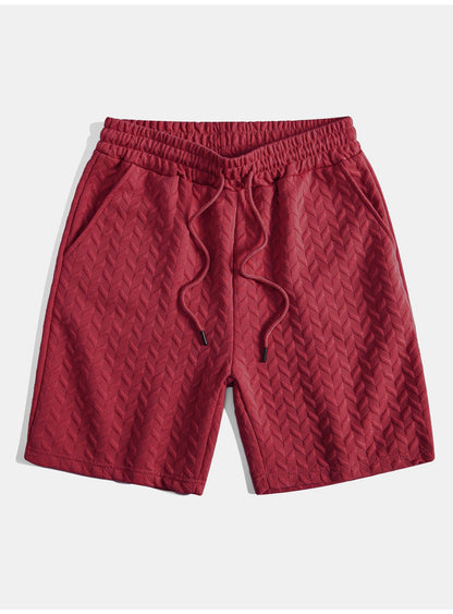 Geometric Jacquard Polo Shirt and Shorts Set
