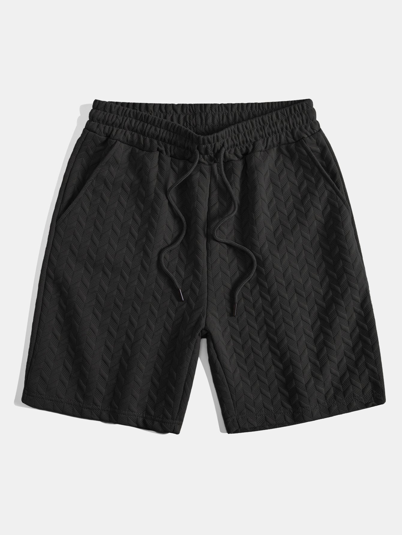 Geometric Jacquard Polo Shirt and Shorts Set