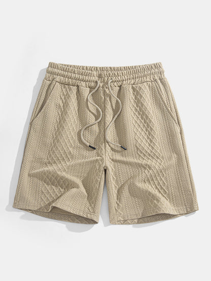 Geometric Diamond Pattern Polo and Shorts Set