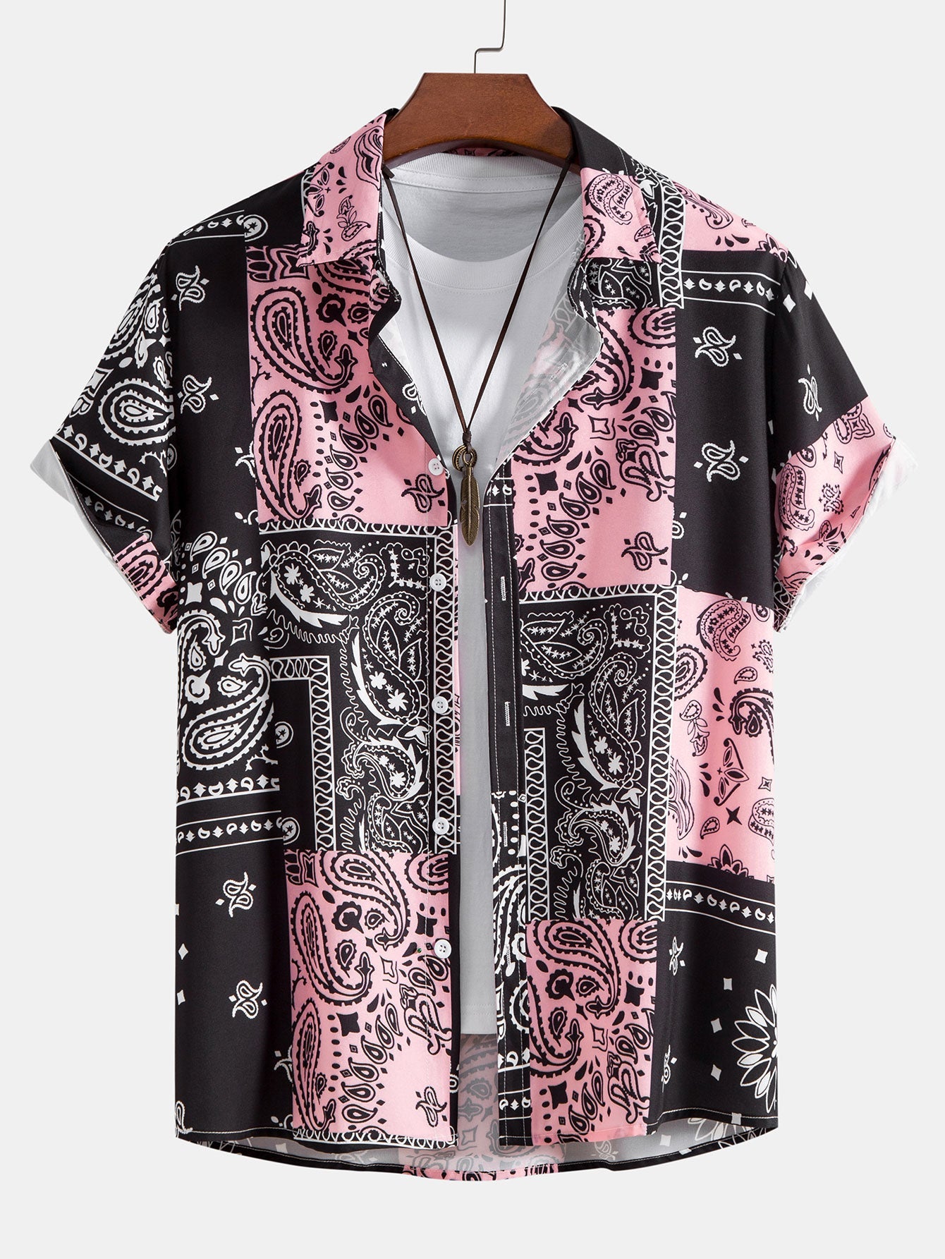 Button-Up Shirt with Paisley Print