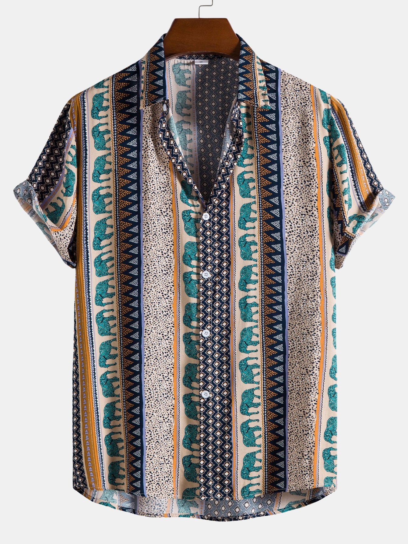 Geometric Elephant Print Shirt