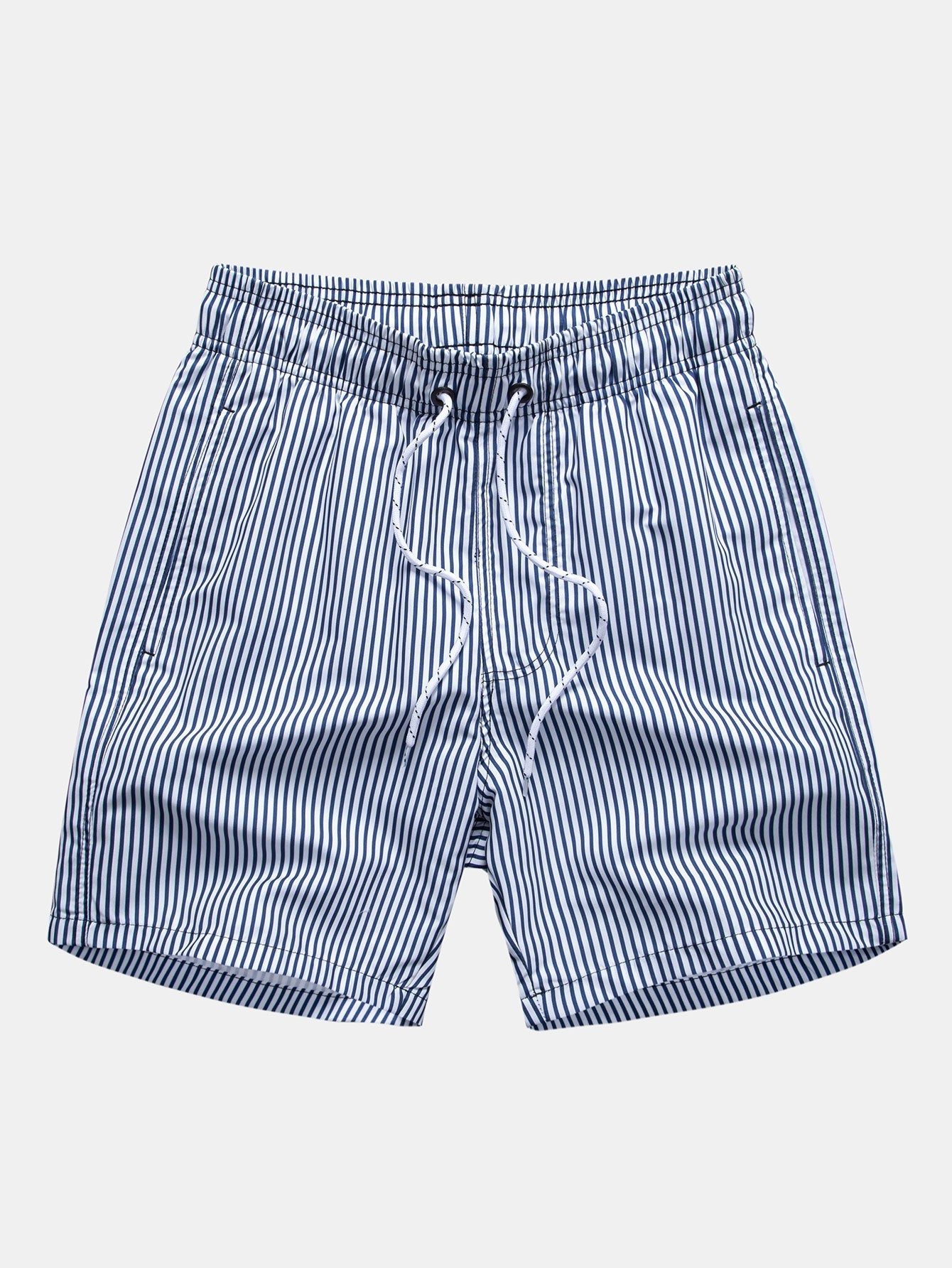 Button-Up Shirt with Palm Tree Print & Striped Swim Shorts