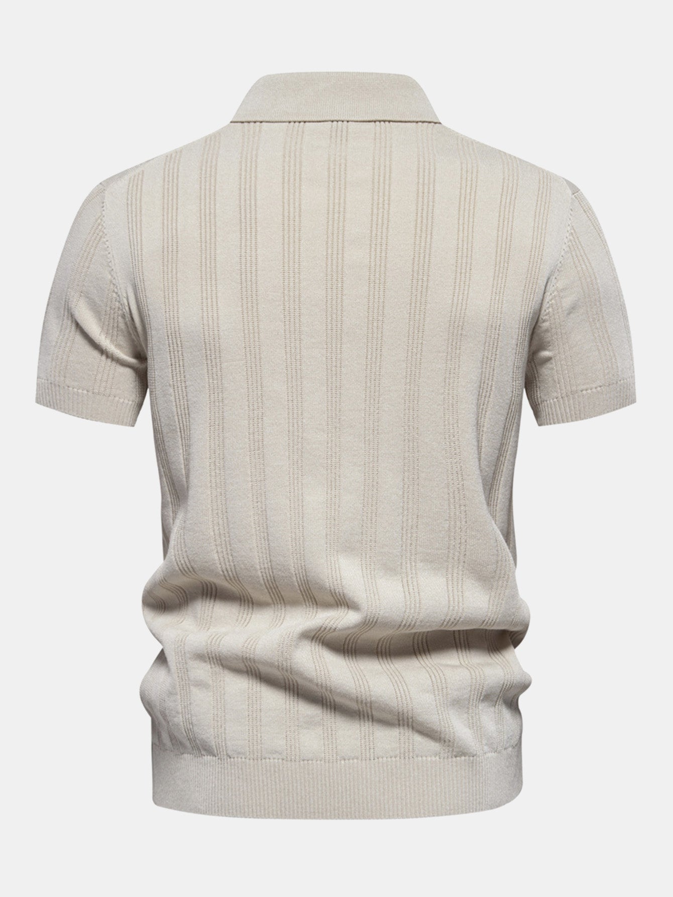 Striped Knit Polo Tee