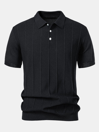Striped Jacquard Knit Polo