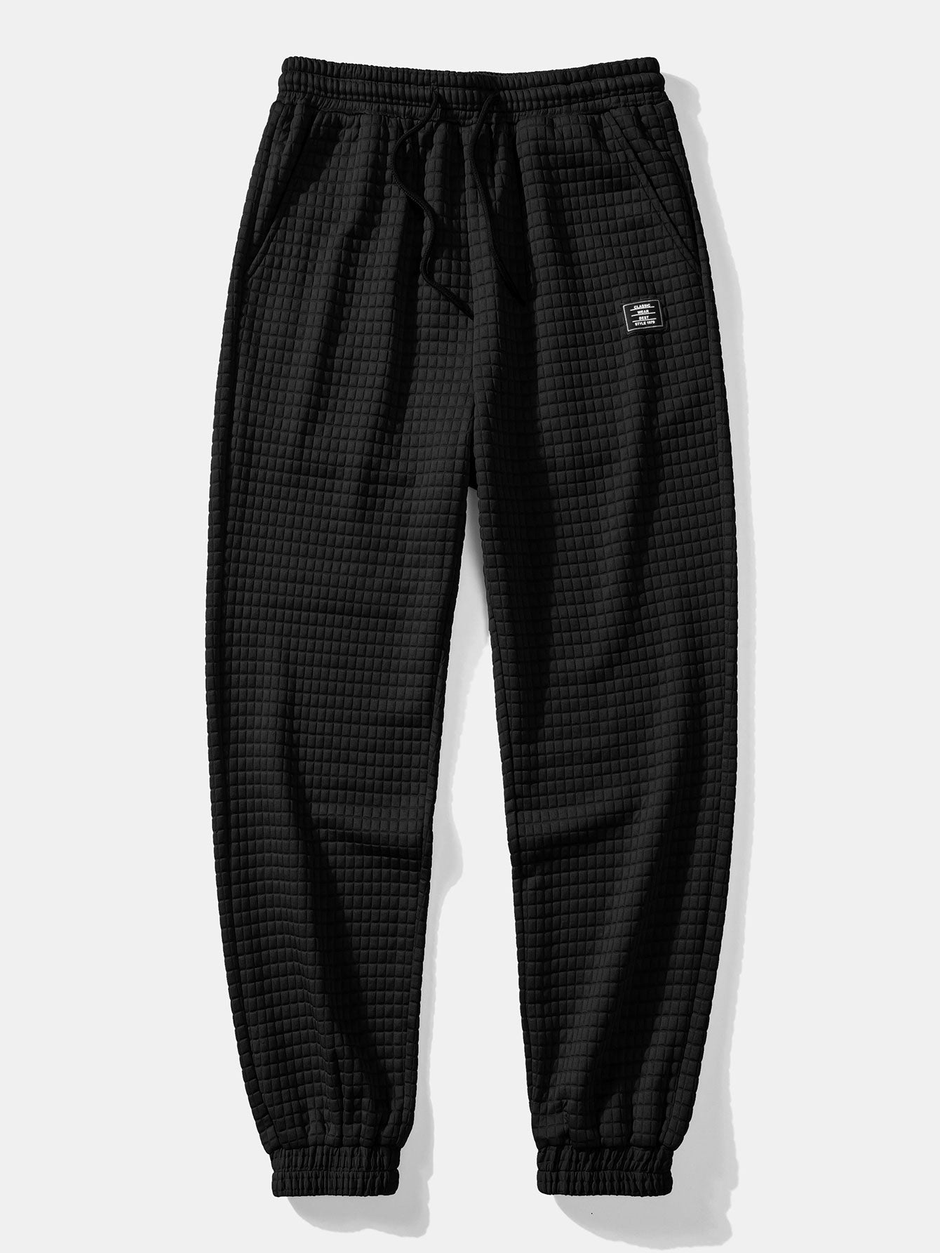 Waffle Knit Short Sleeve Shirt & Drawstring Jogger Pants Set