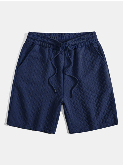Geometric Jacquard Polo Shirt and Shorts Set