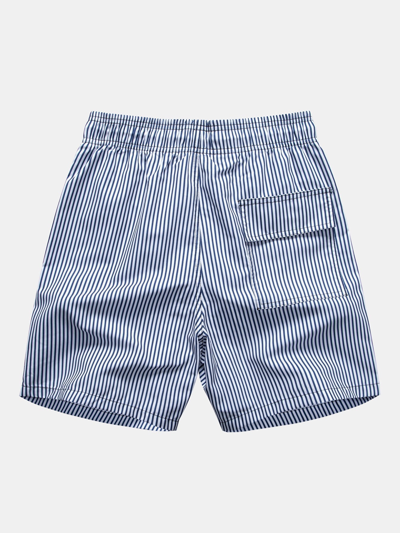 Button-Up Shirt with Palm Tree Print & Striped Swim Shorts