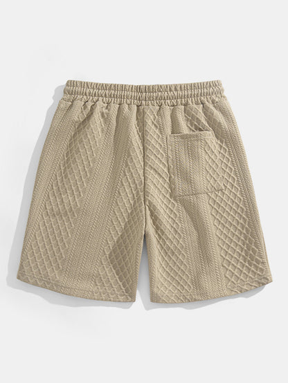 Geometric Diamond Pattern Polo and Shorts Set