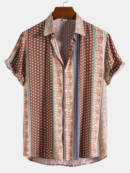 Geometric Elephant Print Shirt