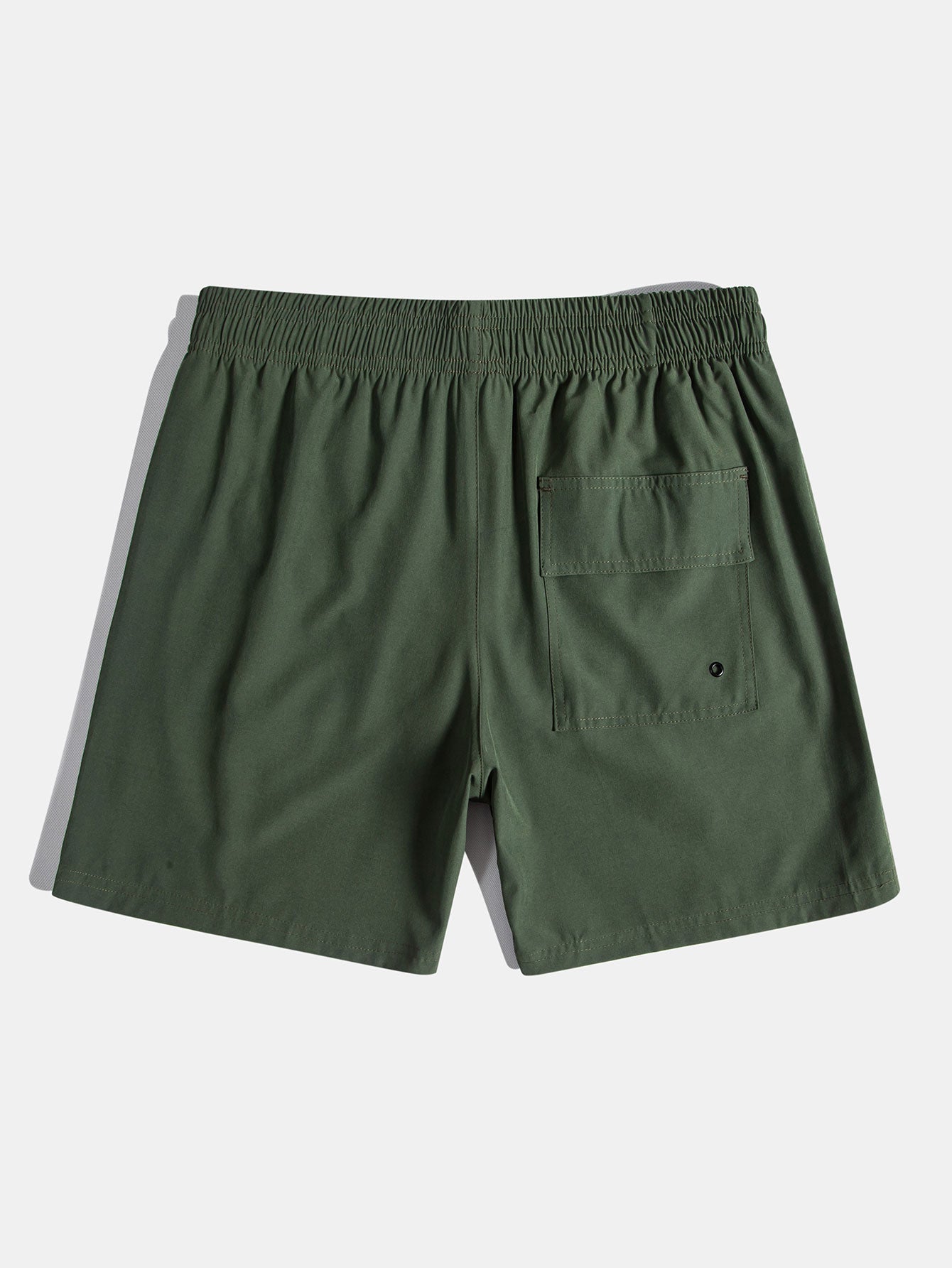 Button-Up Shirt & Swim Shorts Set with Palm Tree Color Block Design