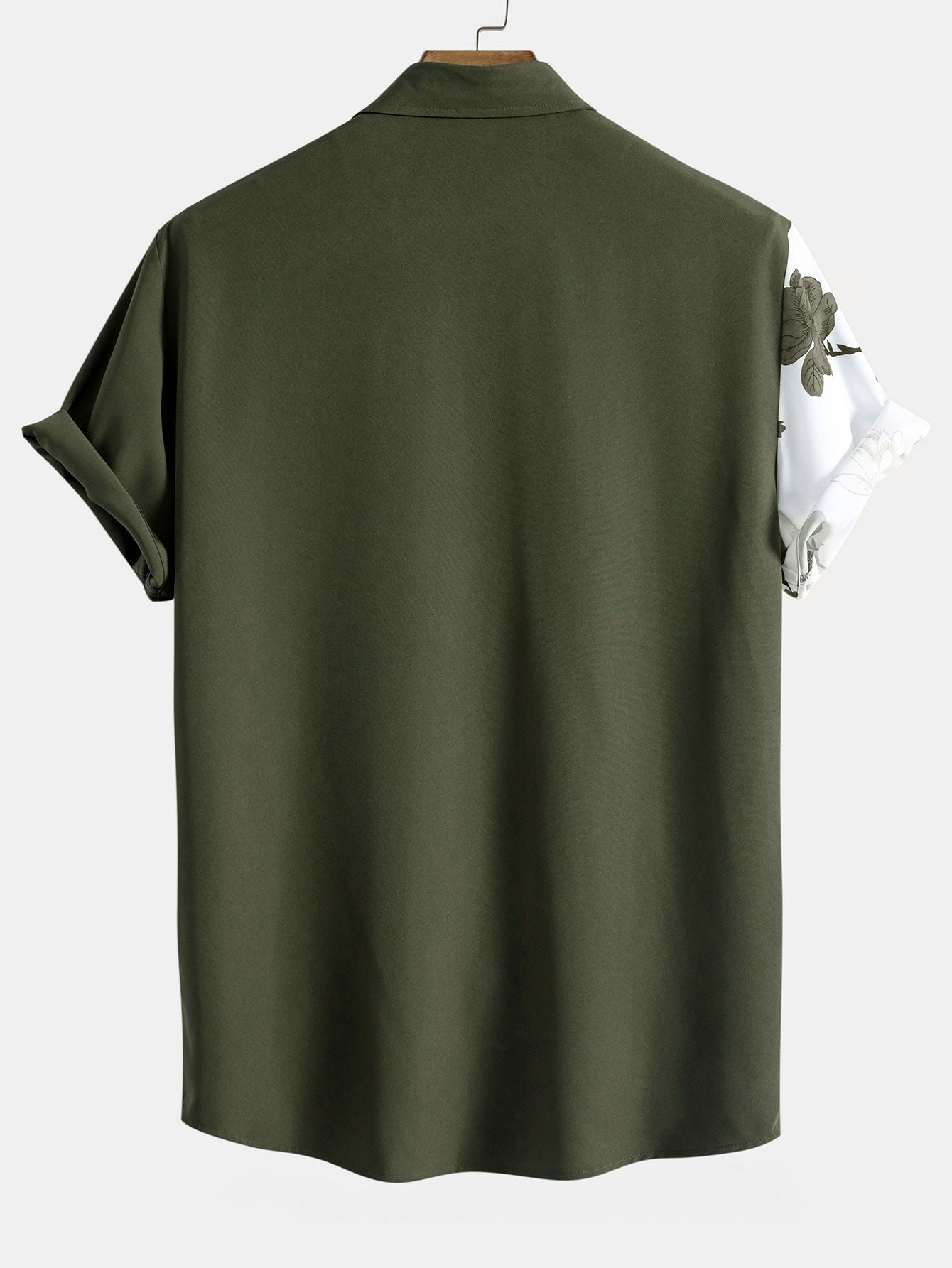 Button-Up Shirt with Floral Patchwork Design
