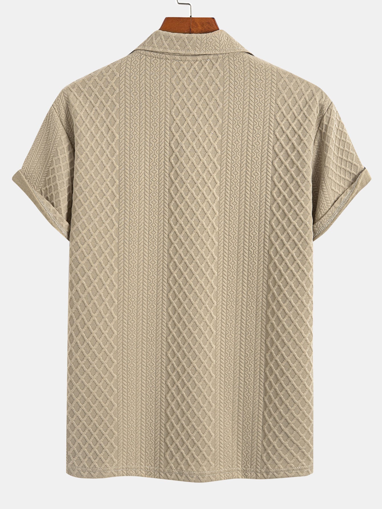 Geometric Diamond Pattern Polo and Shorts Set