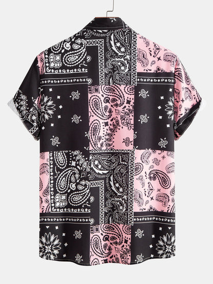 Button-Up Shirt with Paisley Print