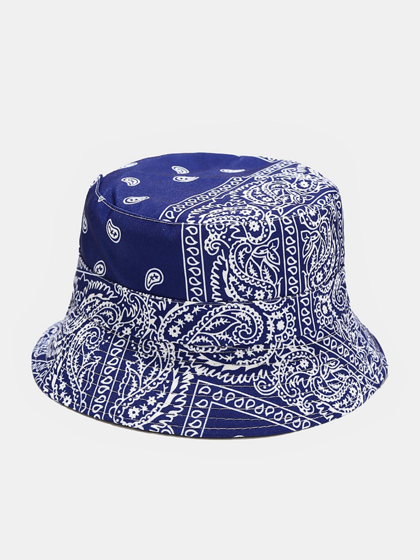 Reversible Paisley Print Bucket Hat - Double-Sided Design