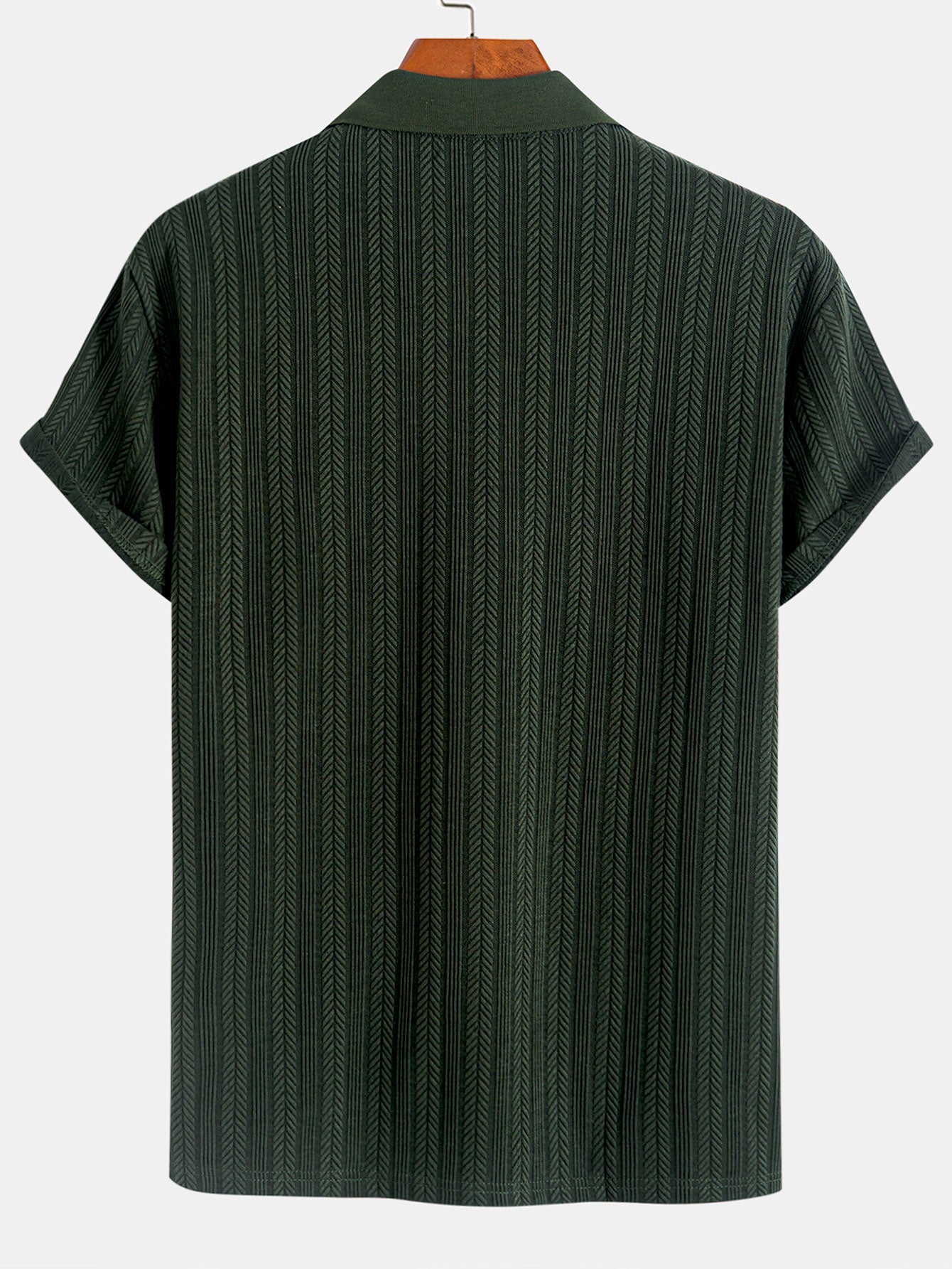 Textured Zip-Up Polo