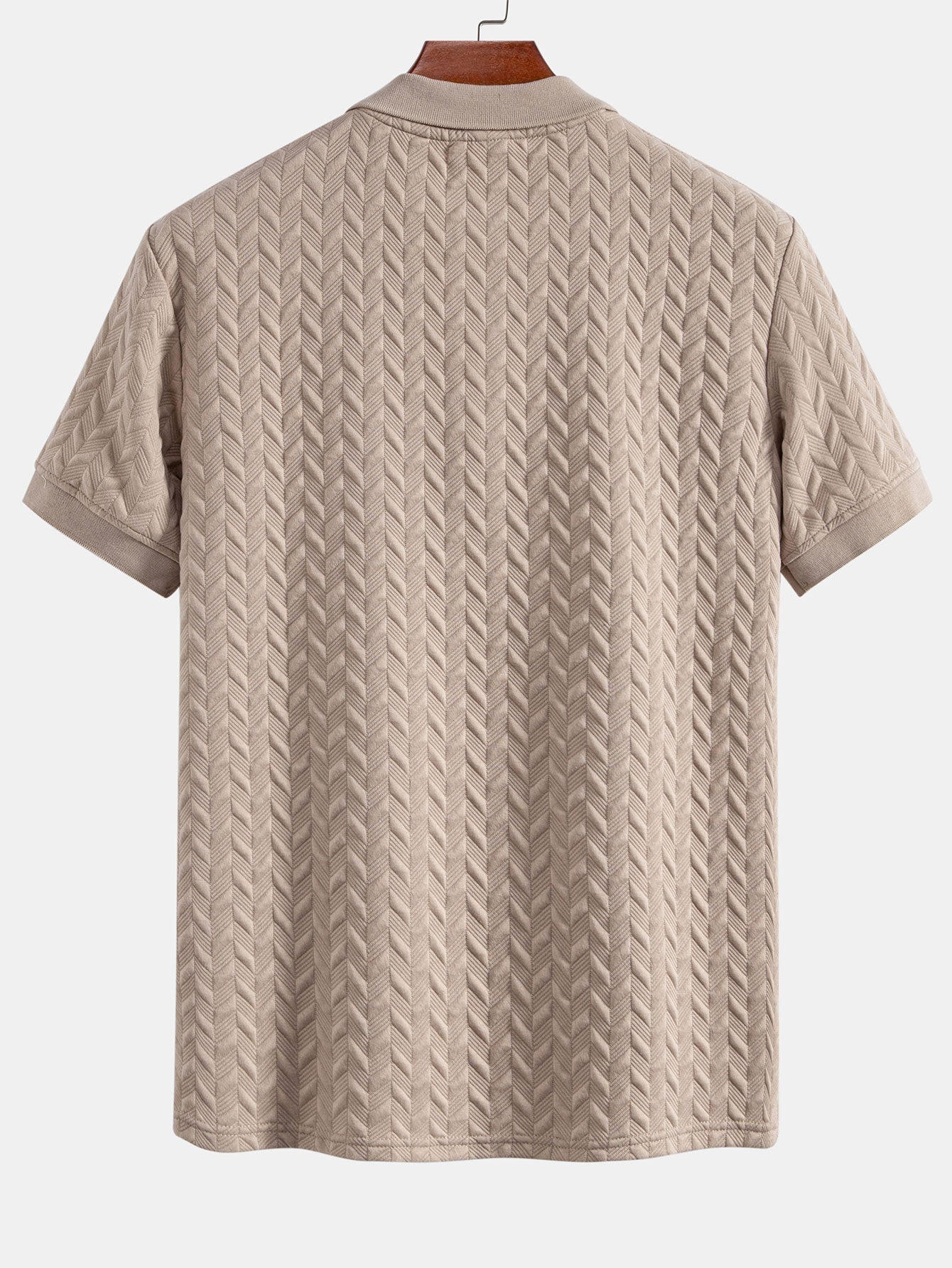 Geometric Pattern Jacquard Polo Shirt