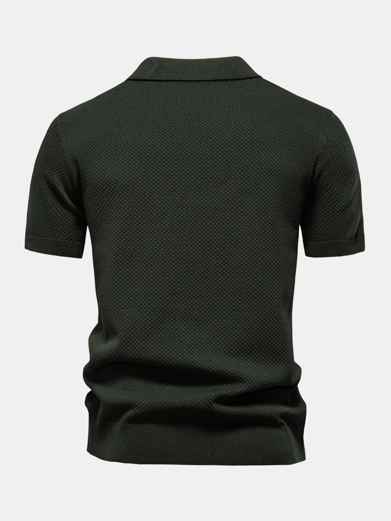 Pineapple Patterned Knit V-Neck Polo