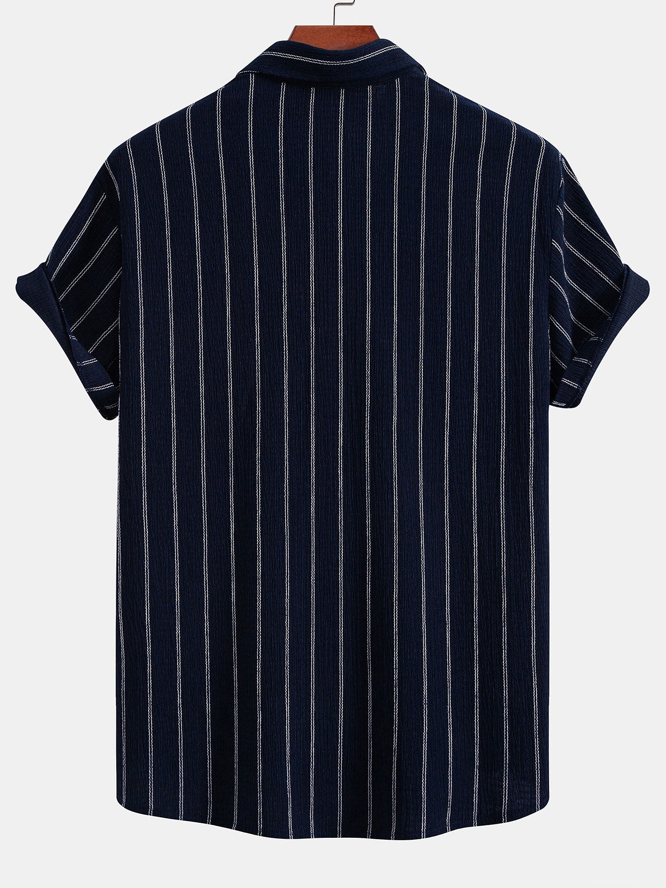 Textured Stripe Button-Up Shirt