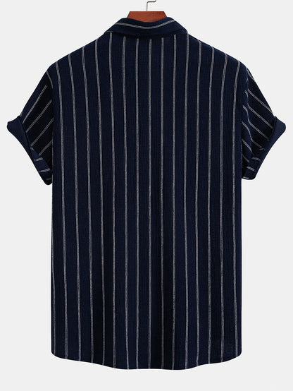 Textured Stripe Button-Up Shirt