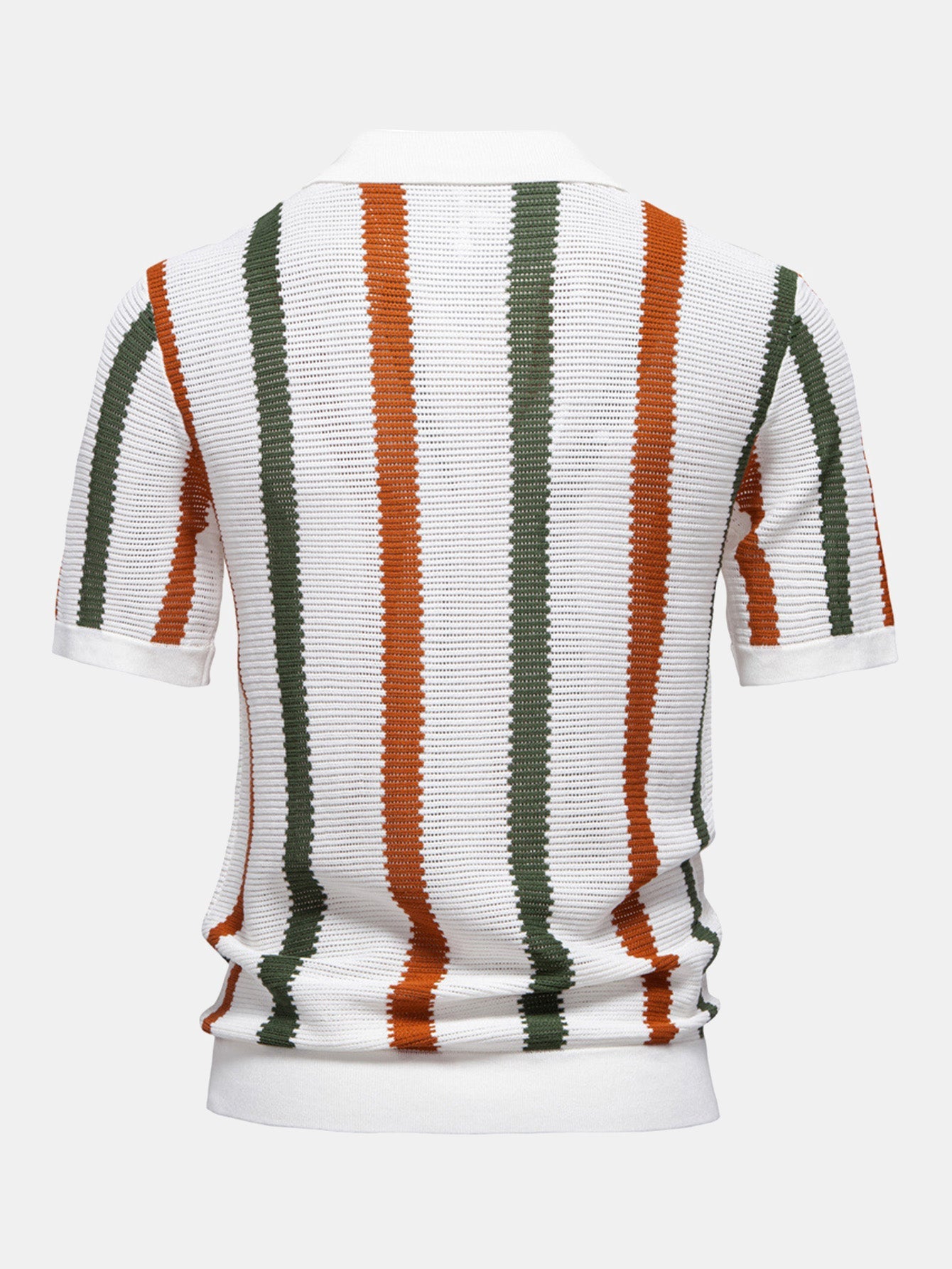 Striped V-Neck Polo Shirt