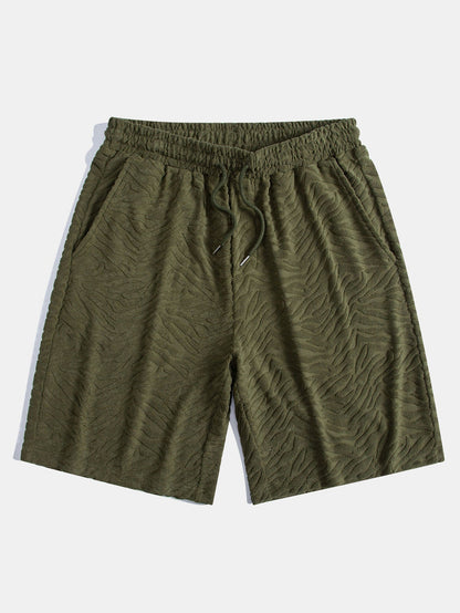 Cuban Shirt and Shorts Set with Animal Texture Terry